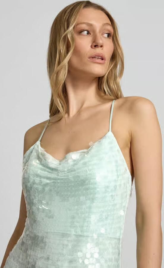 Jake*s Cocktail maxi-jurk met pailletten en cascadehals