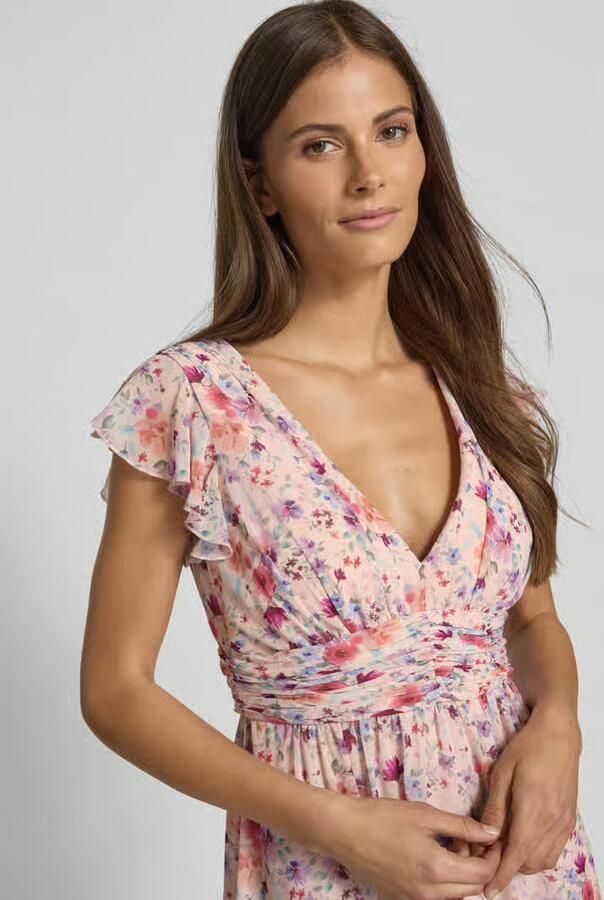 Jake*s Cocktail Maxi-jurk met volants en tailleband