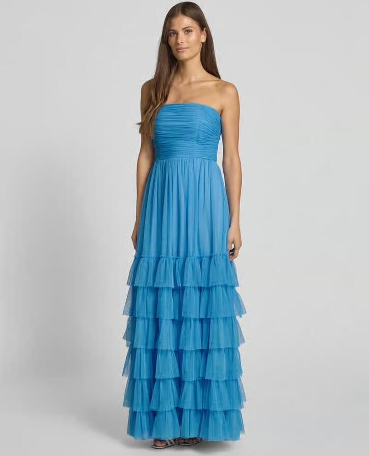 Jake*s Cocktail Maxi-jurk van tule in laagjeslook - Foto 3