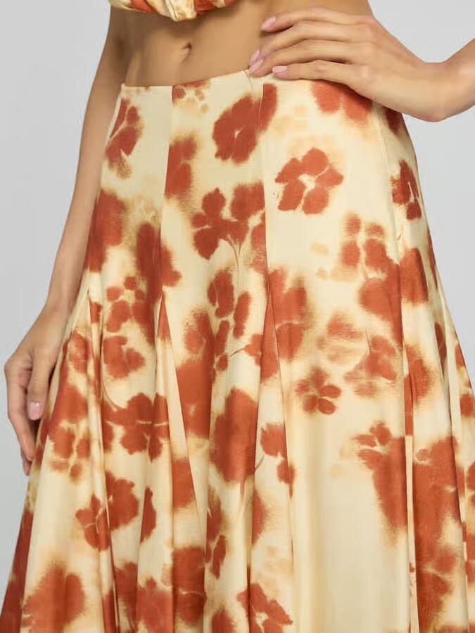 Jake*s Cocktail Maxirok van viscosemix met een florale all-over print