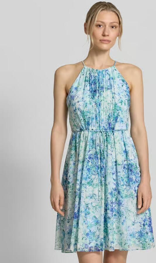 Jake*s Cocktail Mini-jurk in plooien-look met florale all-over print - Foto 2