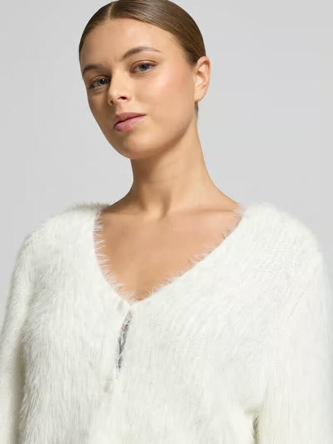 Jake*s Cocktail Regular fit bolero van imitatiebont in design met halve mouwen