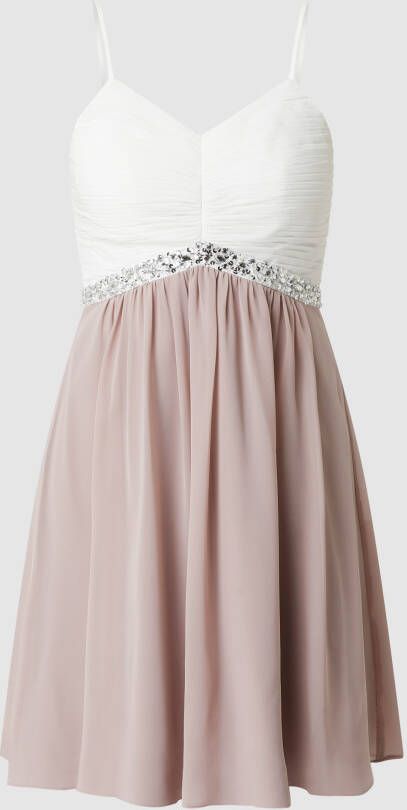 Jake*s Cocktail Two-tone-cocktailjurk met strass-steentjes