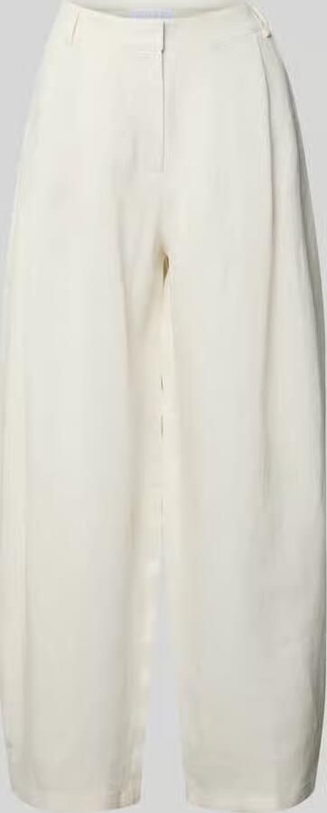 Jake*s Collection Barrel fit broek van mix van linnen en viscose - Foto 3