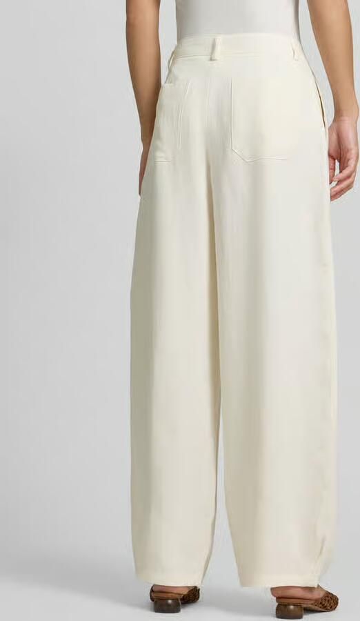 Jake*s Collection Barrel fit broek van mix van linnen en viscose - Foto 4