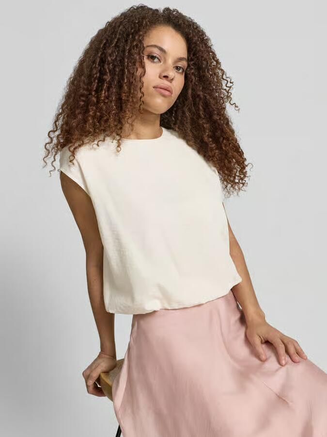 Jake*s Collection Blouse met ronde hals en kapmouwen