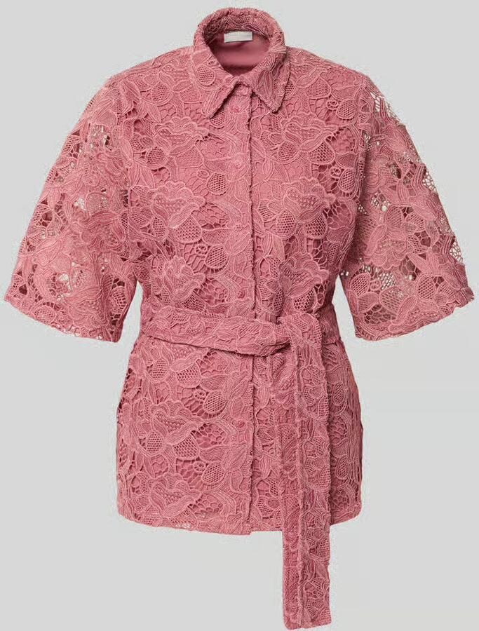 Jake*s Collection Blouse van kant met strikceintuur - Foto 2