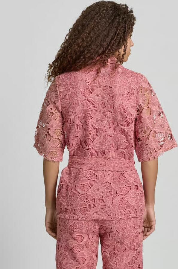 Jake*s Collection Blouse van kant met strikceintuur - Foto 2