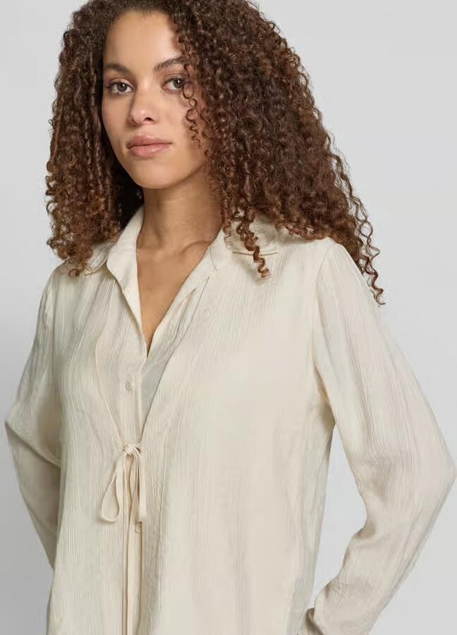 Jake*s Collection Blouse van viscosemix met strikdetail