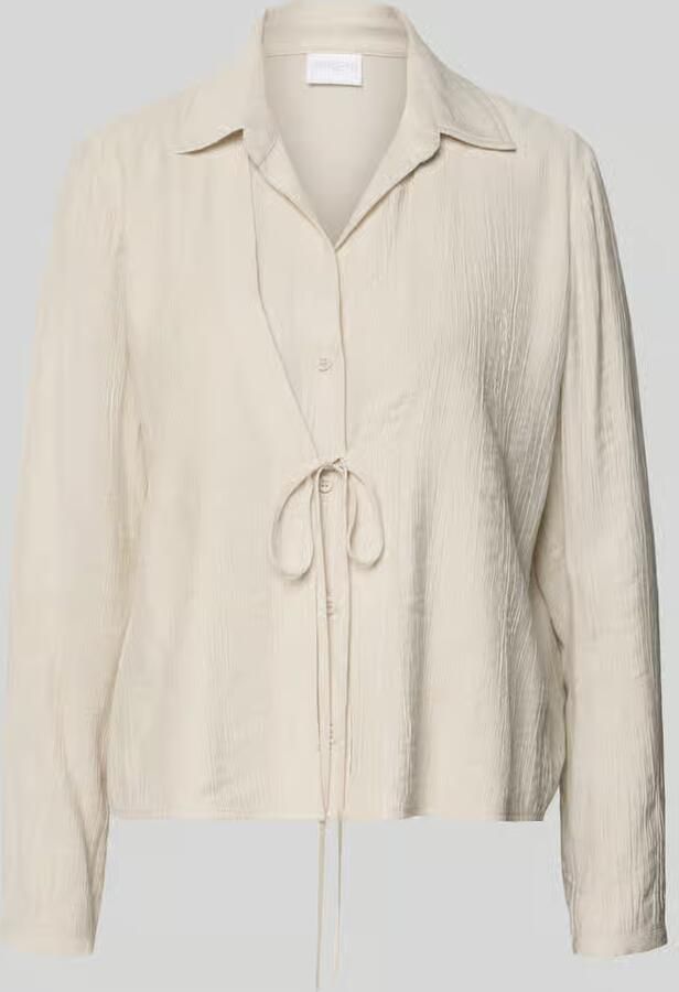 Jake*s Collection Blouse van viscosemix met strikdetail - Foto 2
