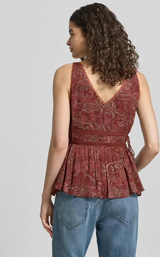 Jake*s Collection Blousetop met V-hals en met kant