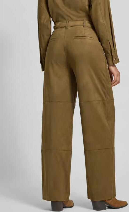 Jake*s Collection Broek in leerlook met deelnaden