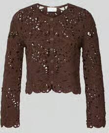 Jake*s Collection Cardigan van gehaakt kant met ronde hals