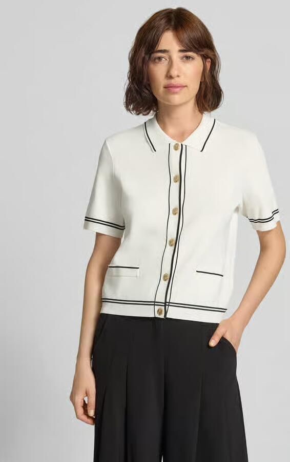 Jake*s Collection Cardigan van viscosemix met 1 2-mouwen - Foto 2