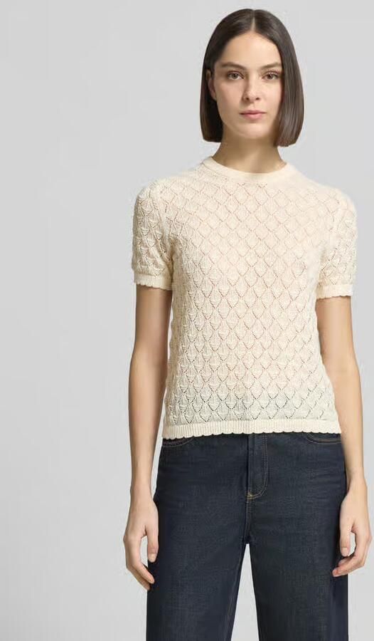 Jake*s Collection Gebreid shirt met ajourborduursel - Foto 4