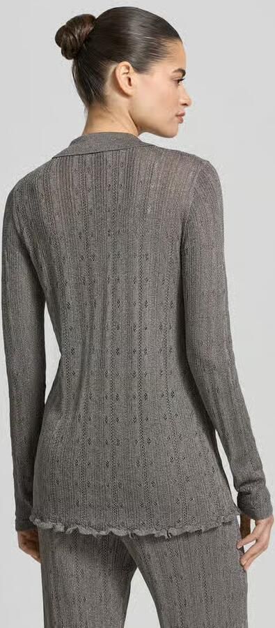 Jake*s Collection Gebreid shirt met polokraag en doorlopende knoopsluiting - Foto 3
