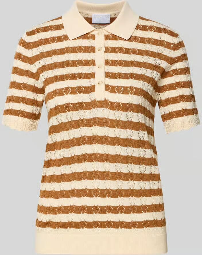 Jake*s Collection Gebreid shirt met polokraag en knoopsluiting