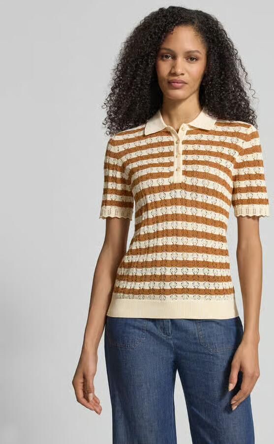 Jake*s Collection Gebreid shirt met polokraag en knoopsluiting - Foto 2
