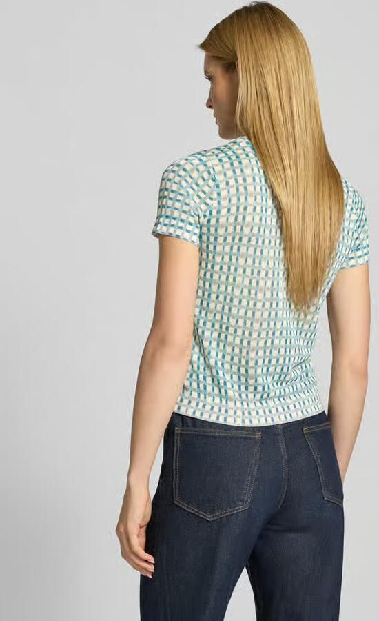 Jake*s Collection Gebreid shirt van viscosemix in all-over look - Foto 4