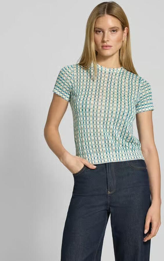Jake*s Collection Gebreid shirt van viscosemix in all-over look - Foto 3