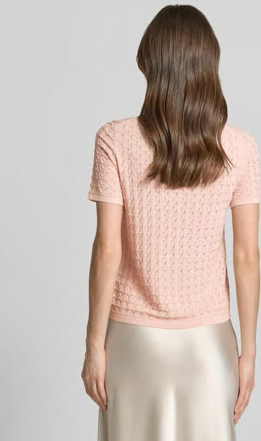 Jake*s Collection Gebreid shirt van viscosemix met ronde hals - Foto 3