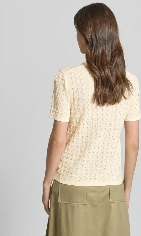 Jake*s Collection Gebreid shirt van viscosemix met ronde hals - Foto 2
