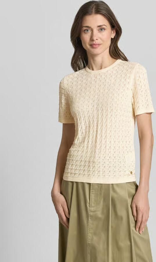 Jake*s Collection Gebreid shirt van viscosemix met ronde hals - Foto 3