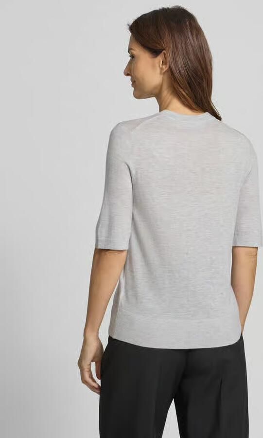 Jake*s Collection Gebreid shirt van wol met ronde hals