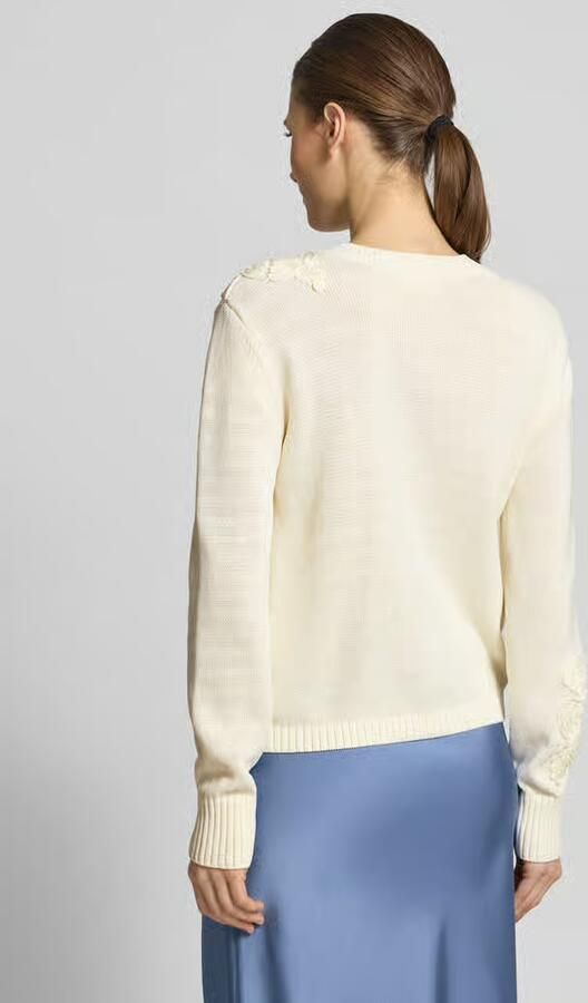 Jake*s Collection Gebreid vest met bloemenapplicaties