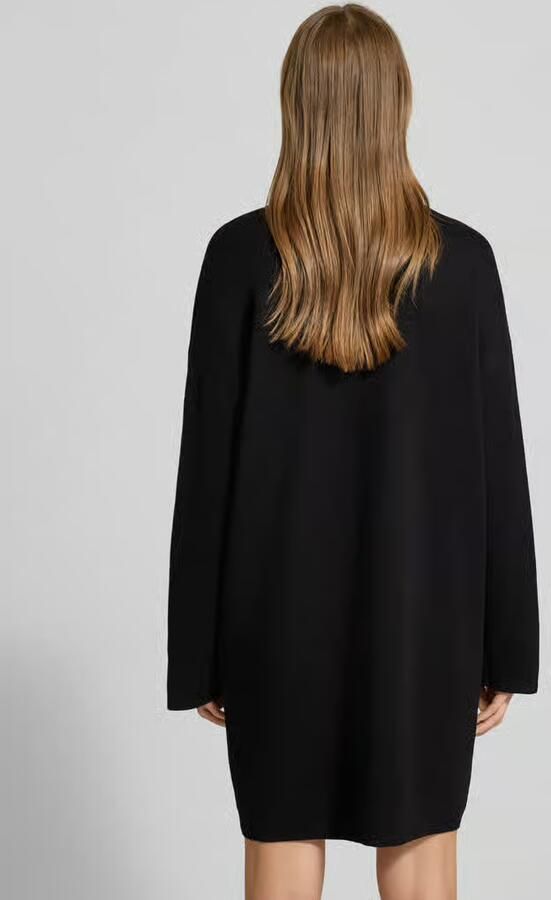 Jake*s Collection Gebreide jurk van viscosemix met opstaande kraag