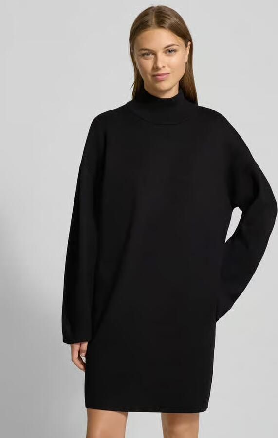 Jake*s Collection Gebreide jurk van viscosemix met opstaande kraag - Foto 2