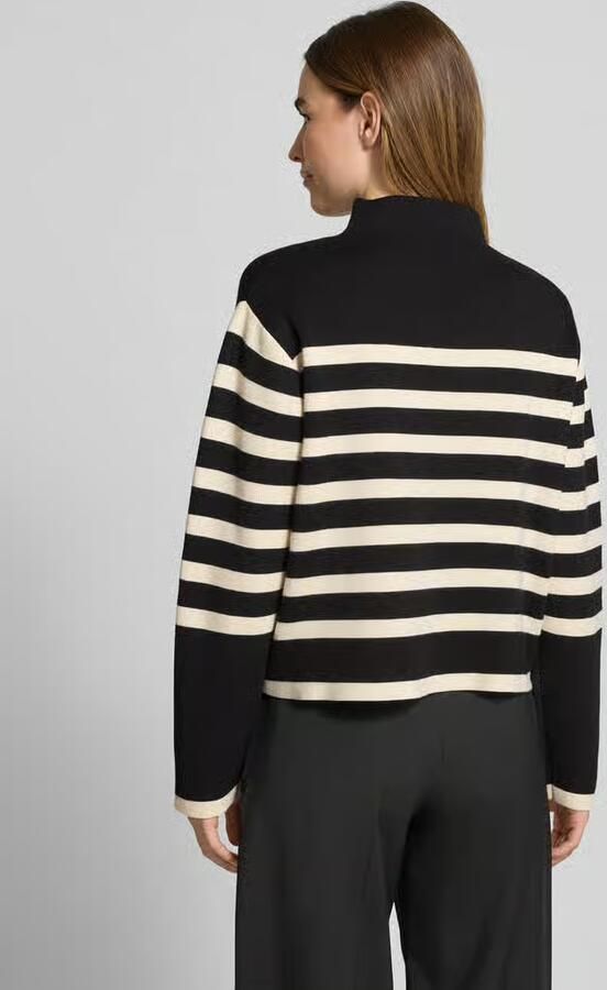 Jake*s Collection Gebreide pullover met geribde opstaande kraag