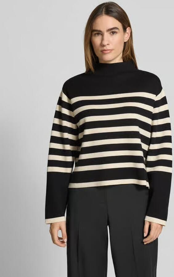 Jake*s Collection Gebreide pullover met geribde opstaande kraag - Foto 2