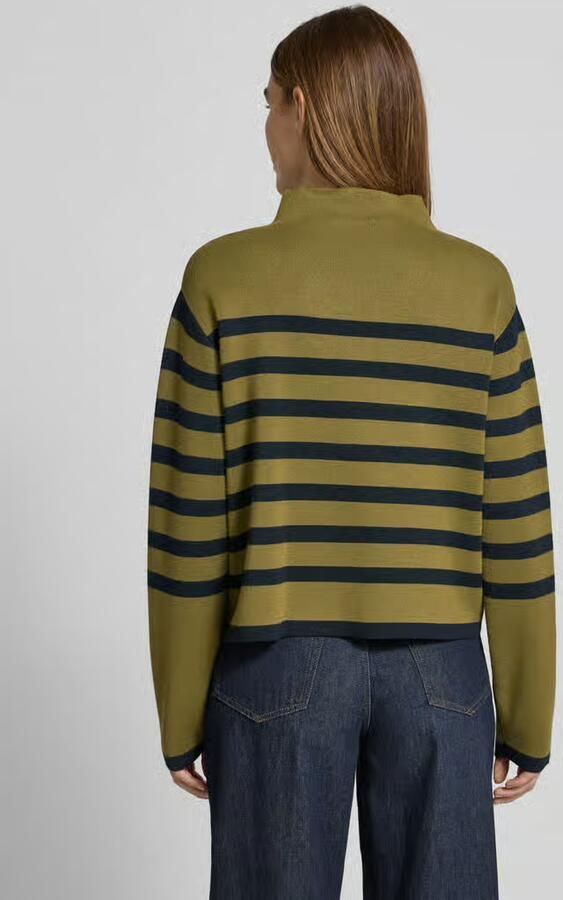Jake*s Collection Gebreide pullover met geribde opstaande kraag