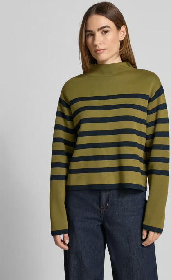 Jake*s Collection Gebreide pullover met geribde opstaande kraag - Foto 2