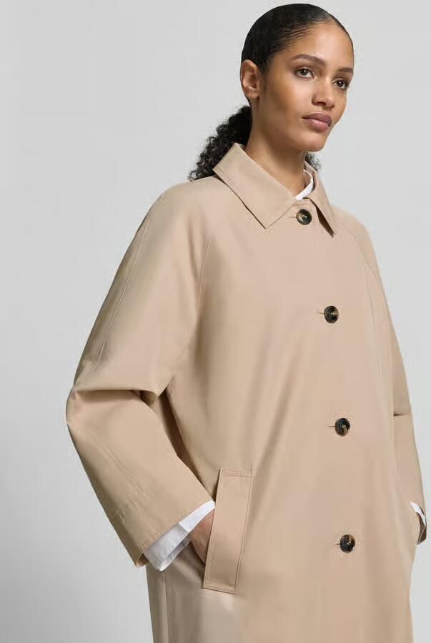 Jake*s Collection Getailleerd Trenchcoat met motief binnenkant