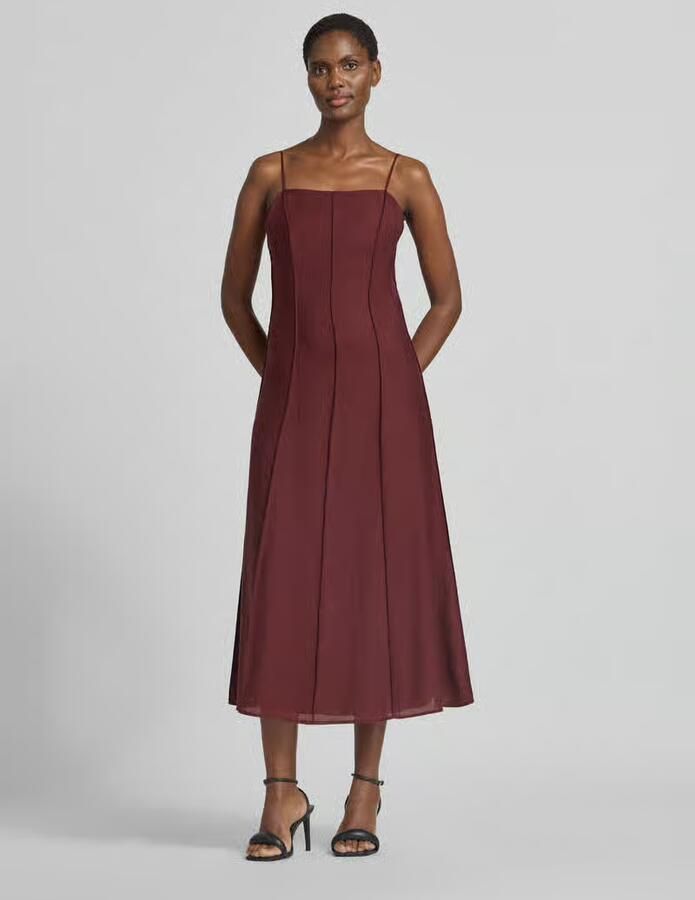 Jake*s Collection Getailleerde vrijetijdsjurk van lyocellmix met wol model 'D076-WaistSlipDr' - Foto 2