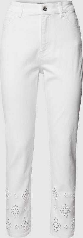 Jake*s Collection Jeans met gebloemde broderie anglaise