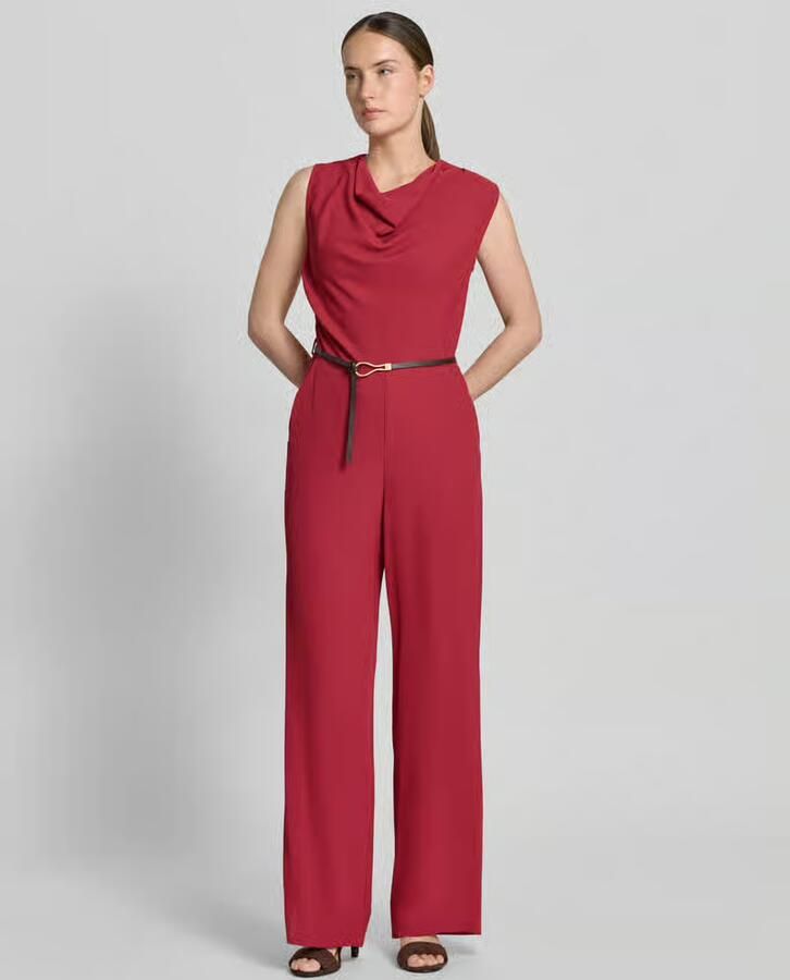 Jake*s Collection Jumpsuit met cascadehals en riem - Foto 2