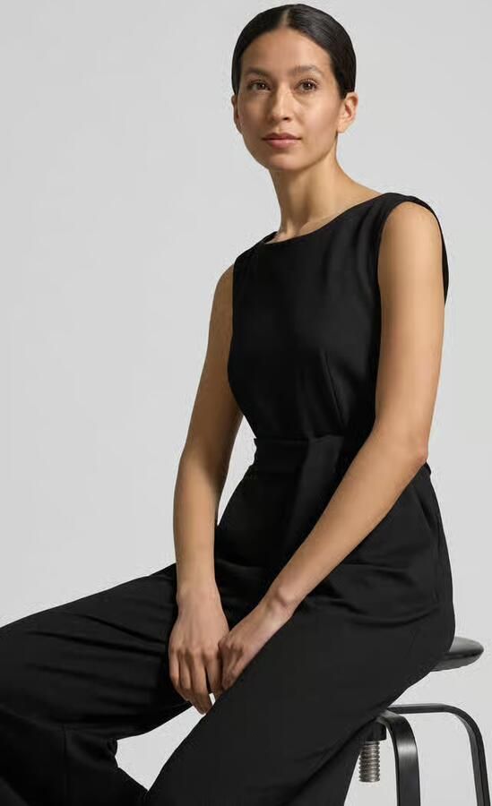 Jake*s Collection Jumpsuit van viscosemix met strikceintuur