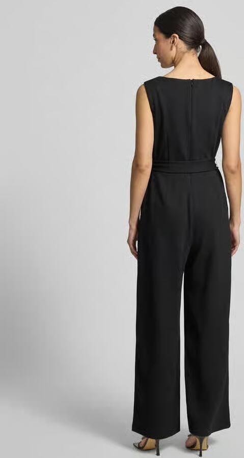 Jake*s Collection Jumpsuit van viscosemix met strikceintuur