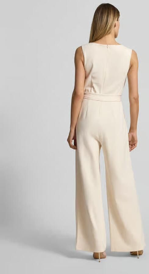 Jake*s Collection Jumpsuit van viscosemix met strikceintuur