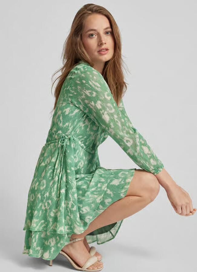 Jake*s Collection Knielange jurk in wikkellook