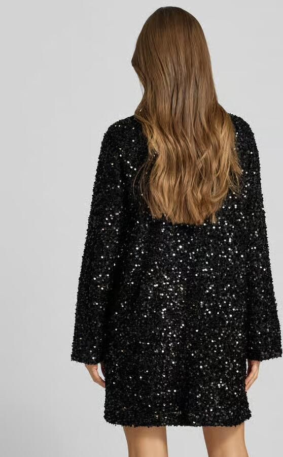 Jake*s Collection Knielange jurk met pailletten