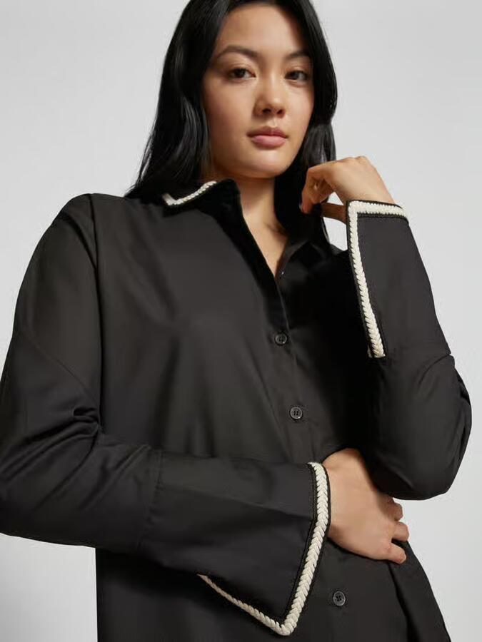 Jake*s Collection Knielange overhemdjurk met doorknoopsluiting