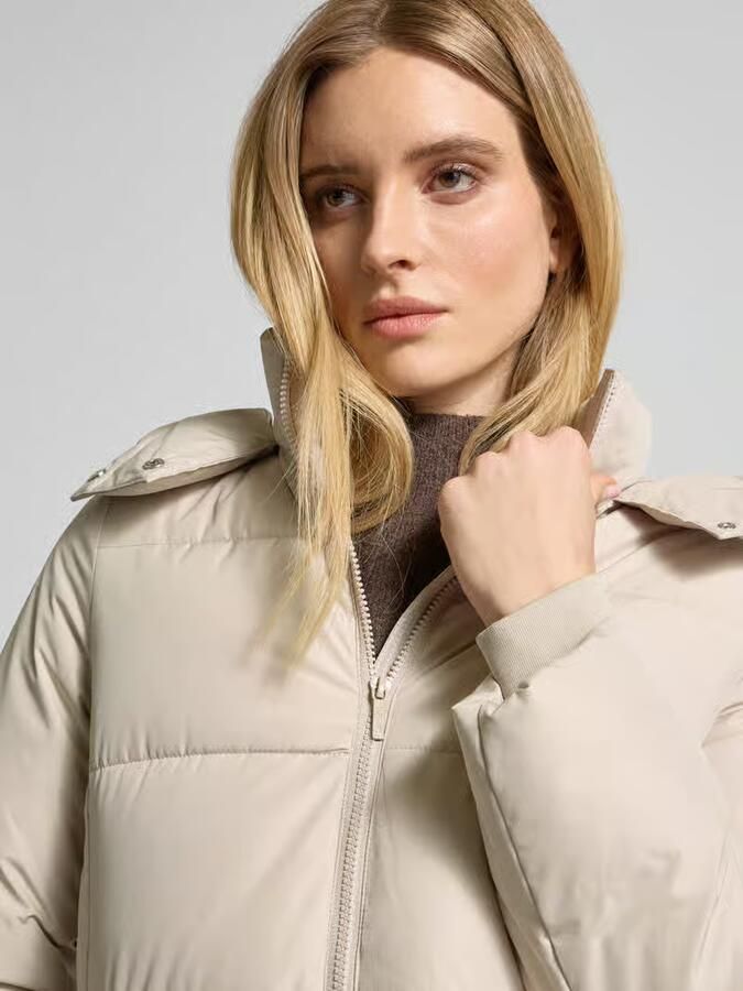 Jake*s Collection Lange gewatteerde jas met tweewegritssluiting