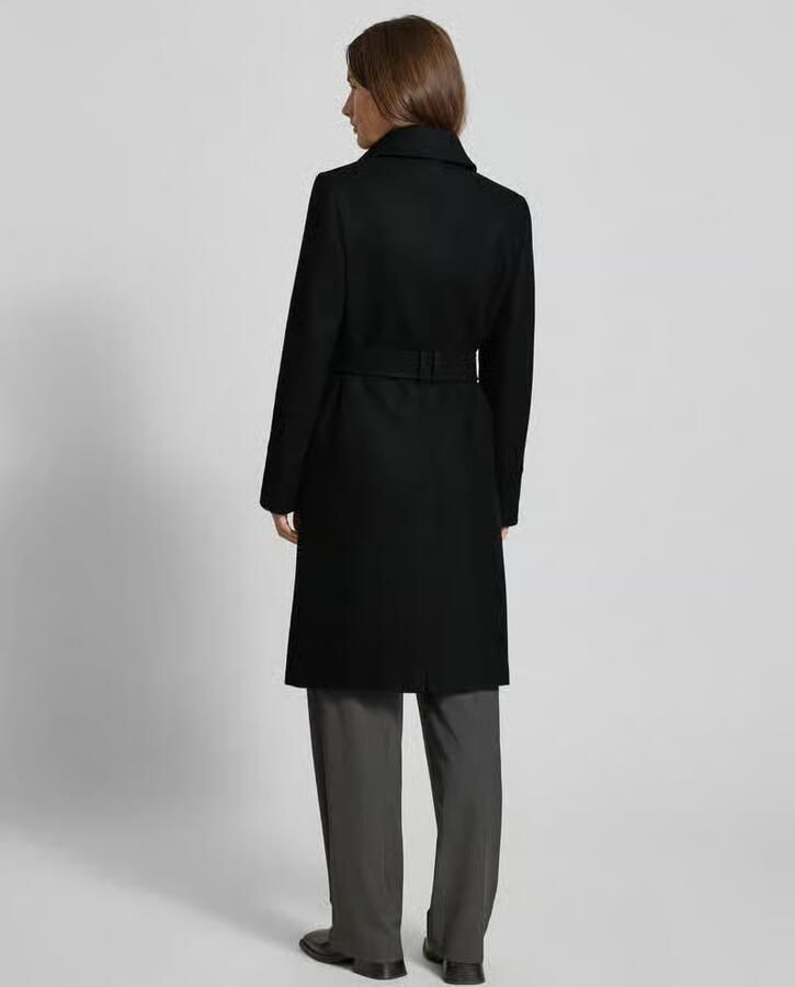 Jake*s Collection Lange jas van wolmix met riem