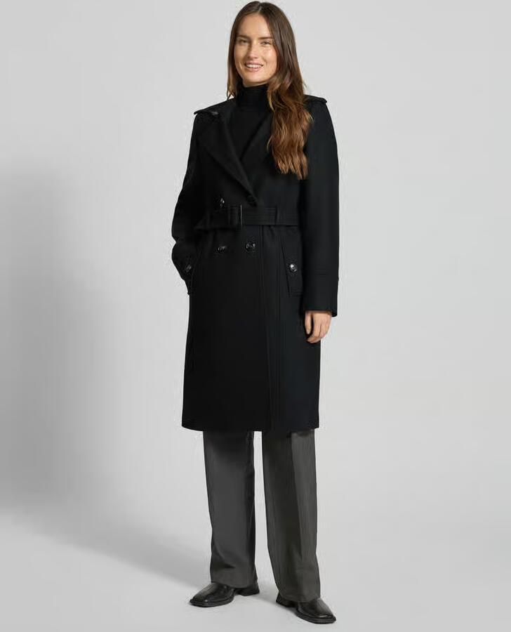 Jake*s Collection Lange jas van wolmix met riem - Foto 2