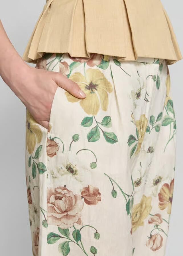 Jake*s Collection Linnen broek met Franse steekzakken