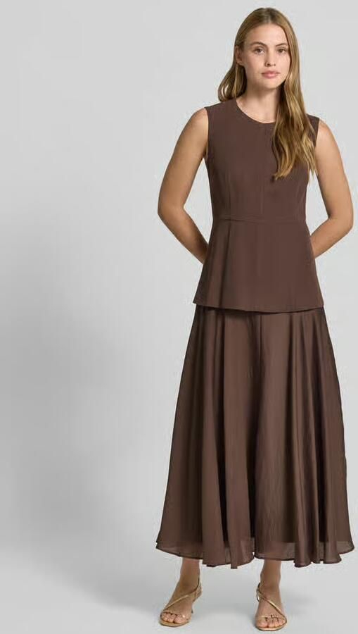 Jake*s Collection Maxi-jurk van mix van lyocell en linnen met 2-in-1-look
